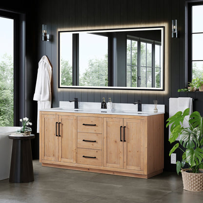 Altair Designs Cicero 72" double vanity with top - 562072-LB-GW-NM