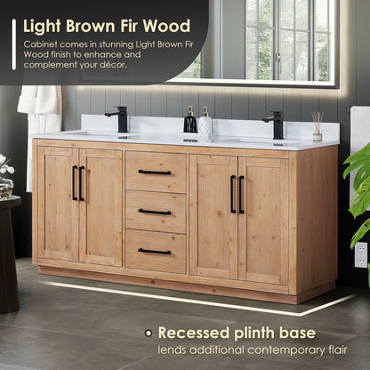 Altair Designs Cicero 72" double vanity with top - 562072-LB-GW-NM
