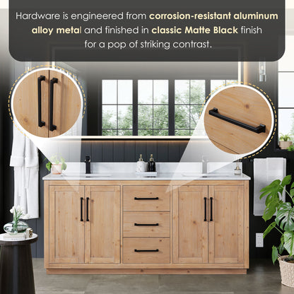 Altair Designs Cicero 72" double vanity with top - 562072-LB-GW-NM