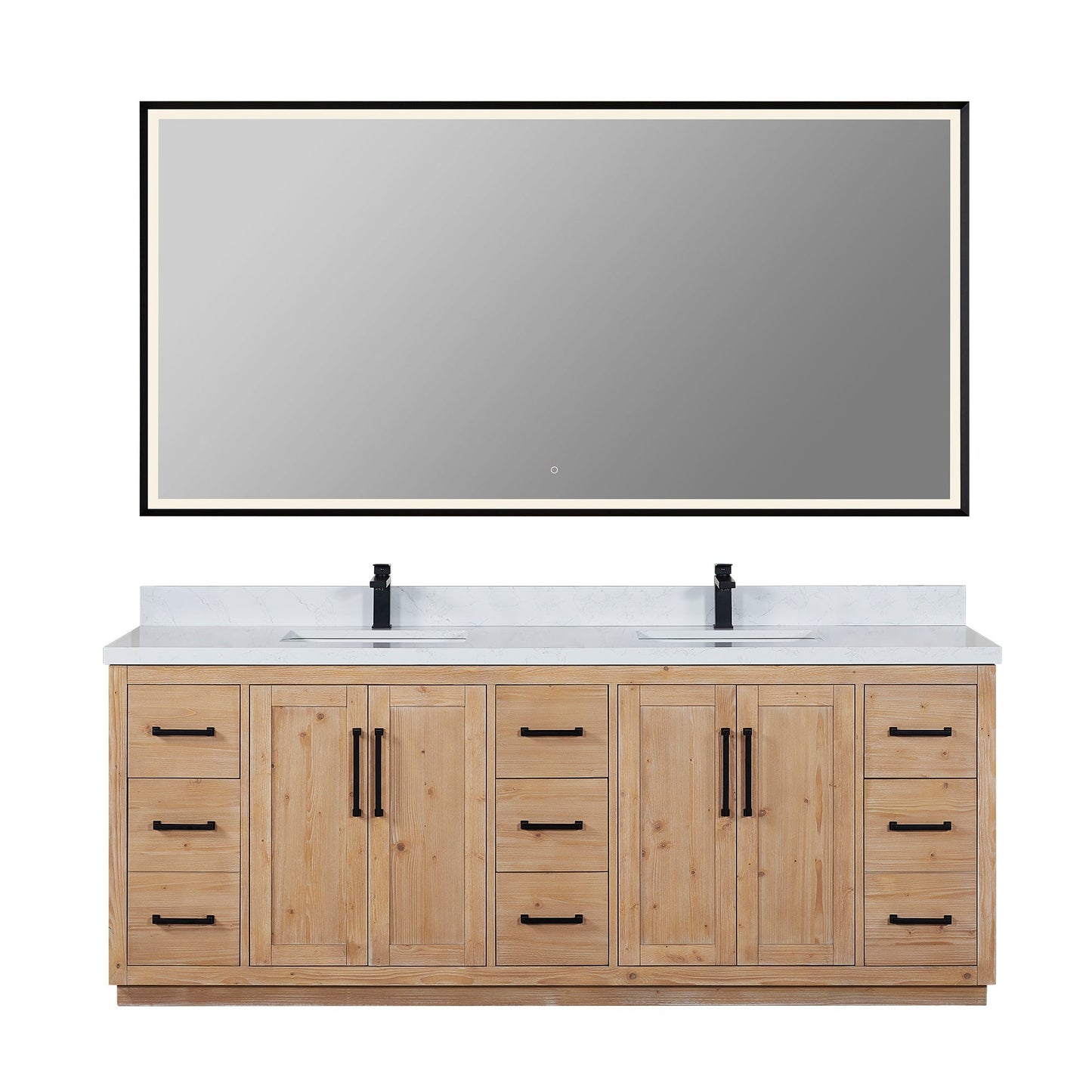Altair Designs Cicero 84" double vanity with top - 562084-LB-GW-NM