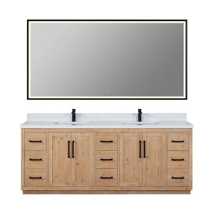 Altair Designs Cicero 84" double vanity with top - 562084-LB-GW-NM