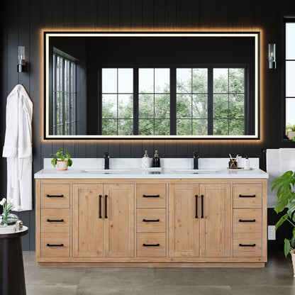 Altair Designs Cicero 84" double vanity with top - 562084-LB-GW-NM