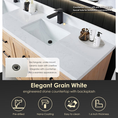 Altair Designs Cicero 84" double vanity with top - 562084-LB-GW-NM