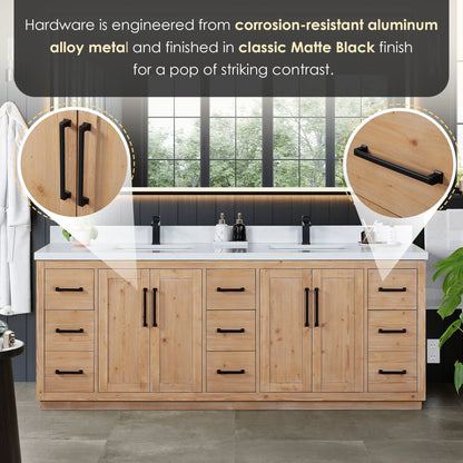 Altair Designs Cicero 84" double vanity with top - 562084-LB-GW-NM