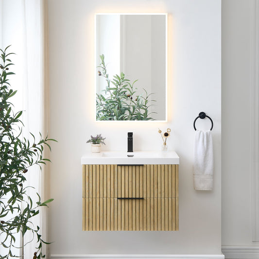 Altair Designs Livia 30" single vanity with top - 563030-NB-WH-NM
