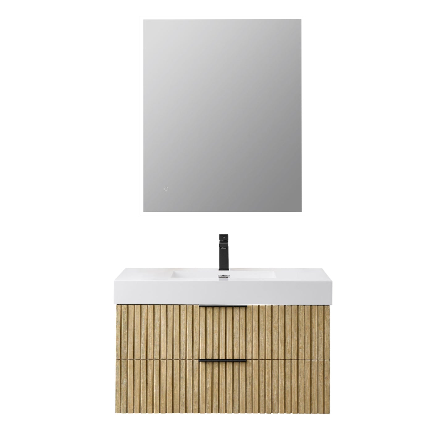 Altair Designs 36" single vanity with top - 563036-NB-WH-NM