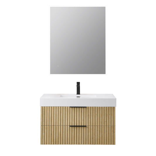 Altair Designs 36" single vanity with top - 563036-NB-WH-NM
