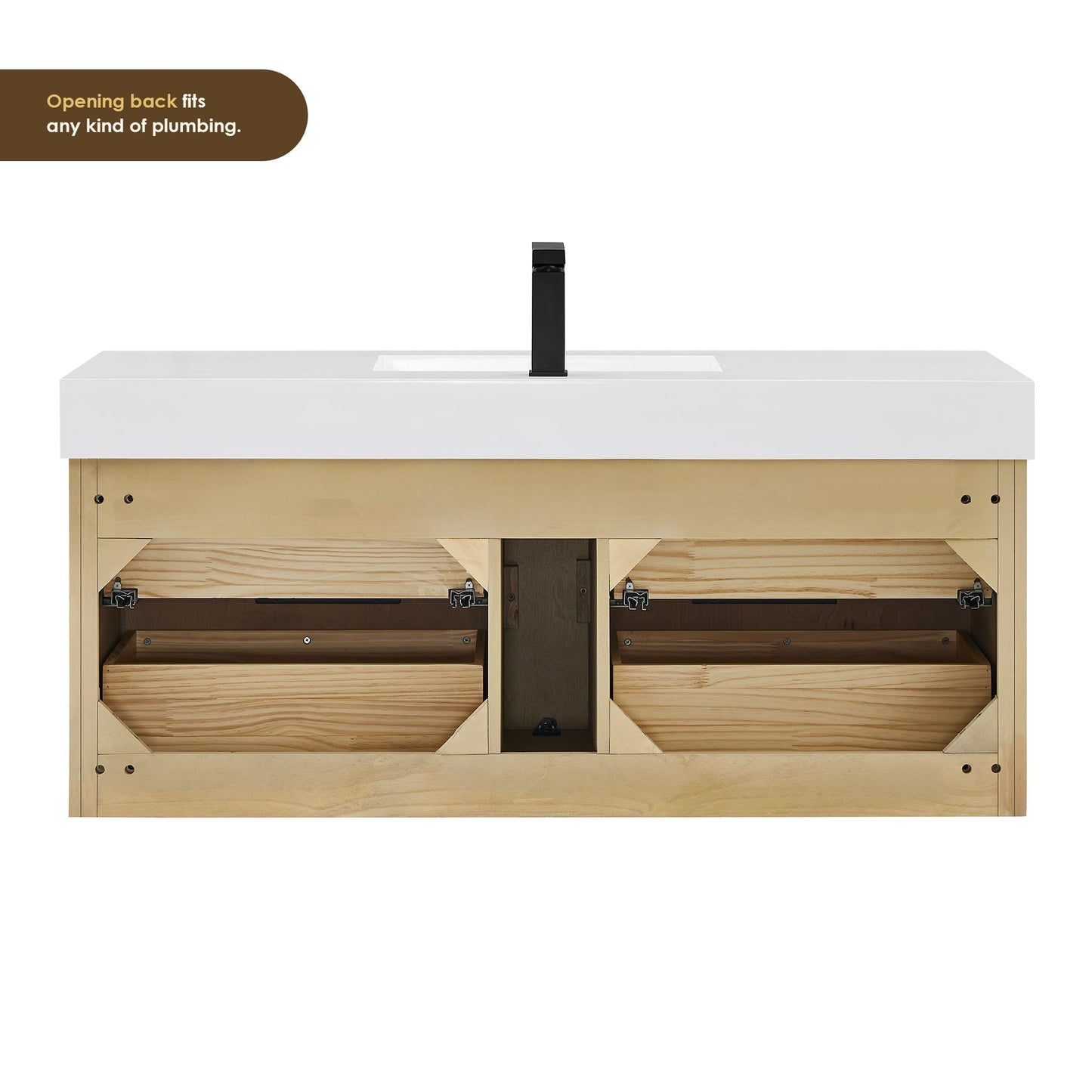 Altair Designs 48" single vanity with top - 563048-NB-WH-NM