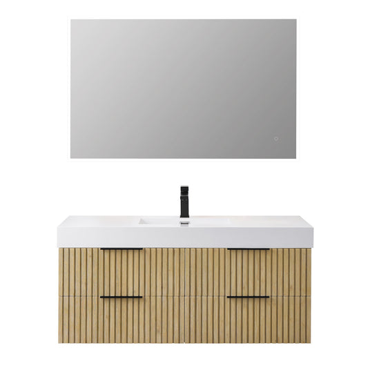 Altair Designs 48" single vanity with top - 563048-NB-WH-NM