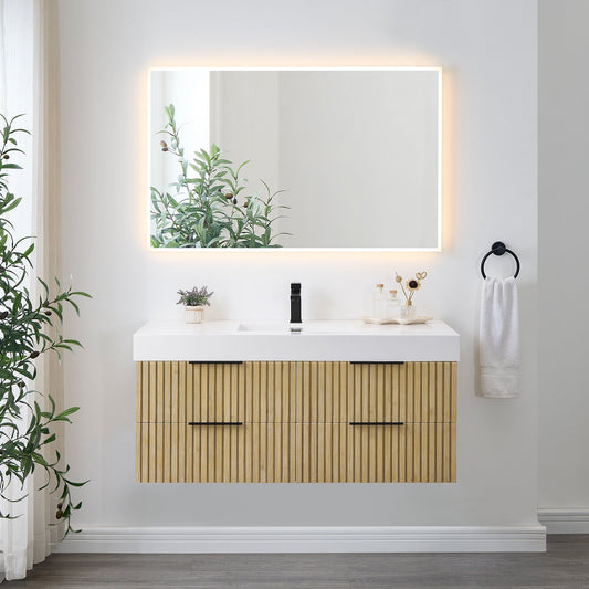 Altair Designs 48" single vanity with top - 563048-NB-WH-NM