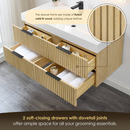 Altair Designs 48" single vanity with top - 563048-NB-WH-NM