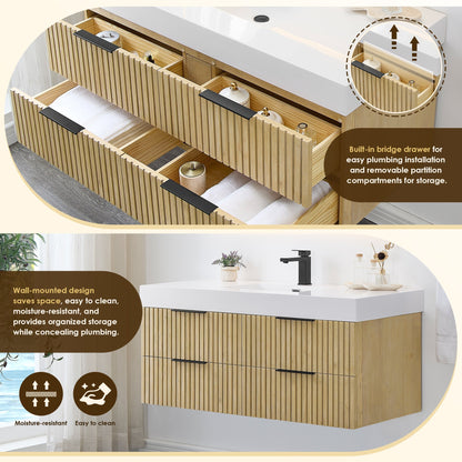 Altair Designs 48" single vanity with top - 563048-NB-WH-NM