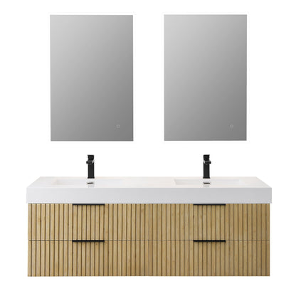 Altair Designs 60" double vanity with top  - 563060-NB-WH-NM