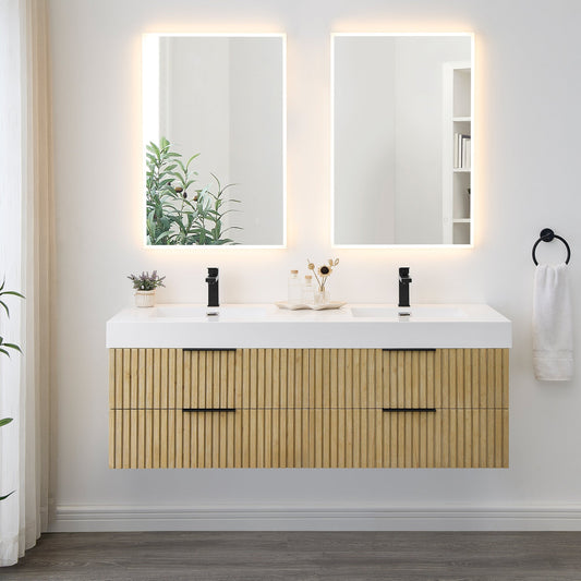 Altair Designs 60" double vanity with top  - 563060-NB-WH-NM