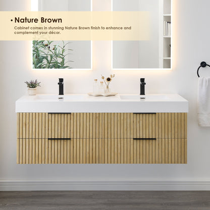 Altair Designs 60" double vanity with top  - 563060-NB-WH-NM
