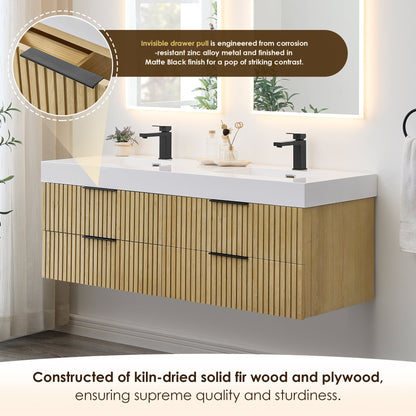 Altair Designs 60" double vanity with top  - 563060-NB-WH-NM