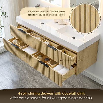 Altair Designs 60" double vanity with top  - 563060-NB-WH-NM