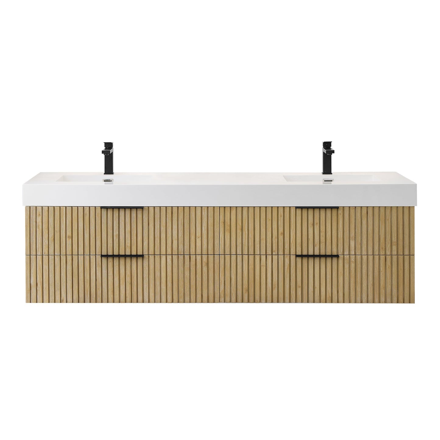 Altair Designs 72" double vanity with top - 563072-NB-WH-NM
