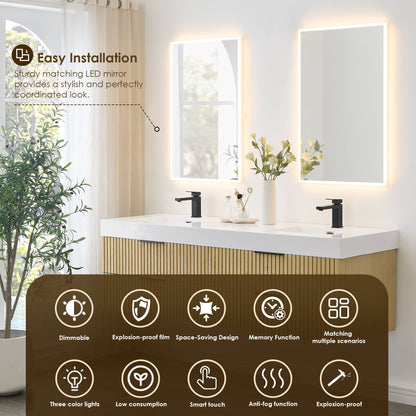 Altair Designs 72" double vanity with top - 563072-NB-WH-NM