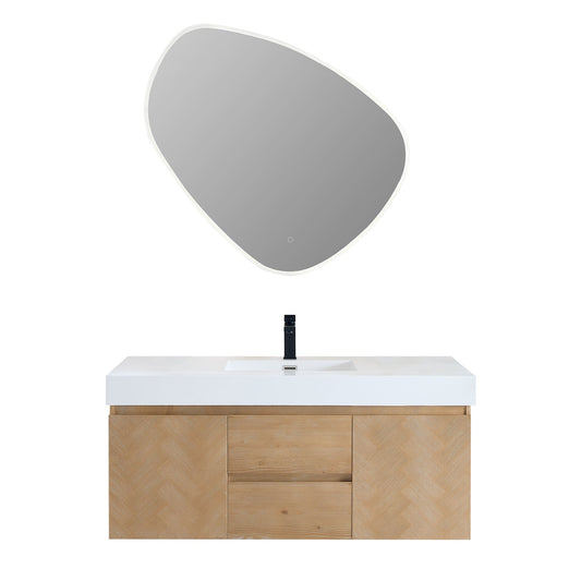 Altair Designs Siena 48" single vanity with top - 564048-LB-WH-NM