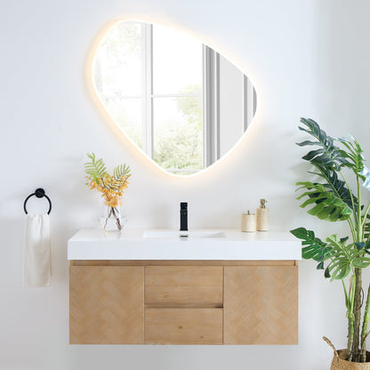 Altair Designs Siena 48" single vanity with top - 564048-LB-WH-NM
