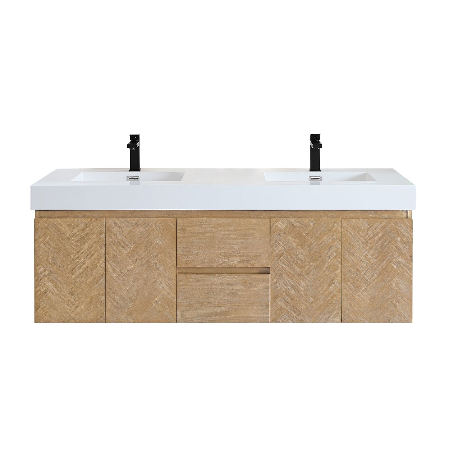 Altair Designs Siena 60" double vanity with top - 564060-LB-WH-NM