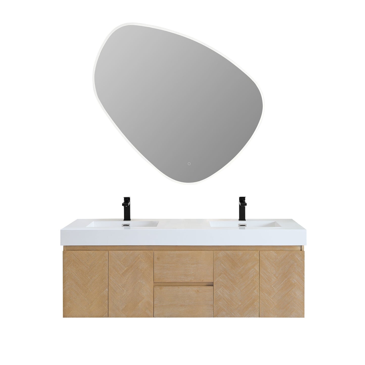 Altair Designs Siena 60" double vanity with top - 564060-LB-WH-NM