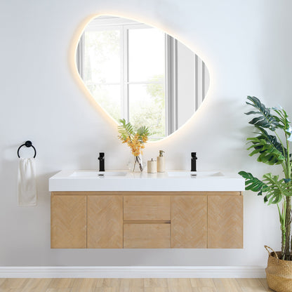 Altair Designs Siena 60" double vanity with top - 564060-LB-WH-NM