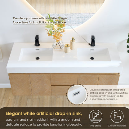 Altair Designs Siena 60" double vanity with top - 564060-LB-WH-NM