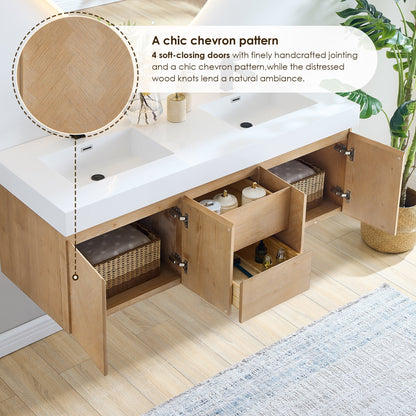 Altair Designs Siena 60" double vanity with top - 564060-LB-WH-NM