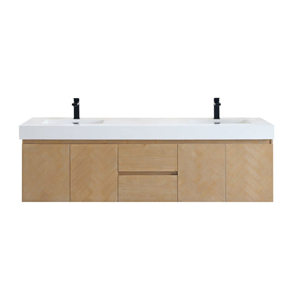 Altair Designs 72" double vanity with top - 564072-LB-WH-NM