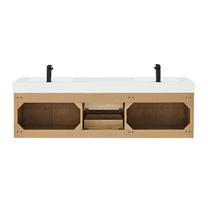 Altair Designs 72" double vanity with top - 564072-LB-WH-NM