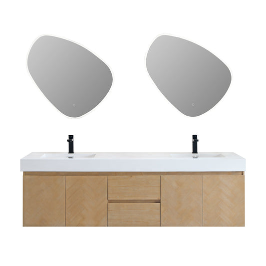 Altair Designs 72" double vanity with top - 564072-LB-WH-NM