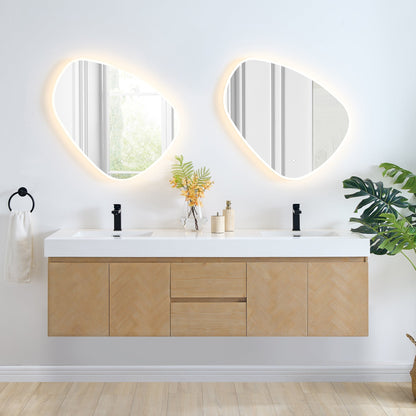 Altair Designs 72" double vanity with top - 564072-LB-WH-NM