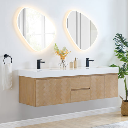 Altair Designs 72" double vanity with top - 564072-LB-WH-NM