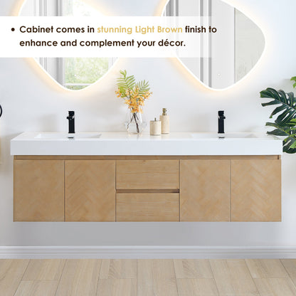 Altair Designs 72" double vanity with top - 564072-LB-WH-NM