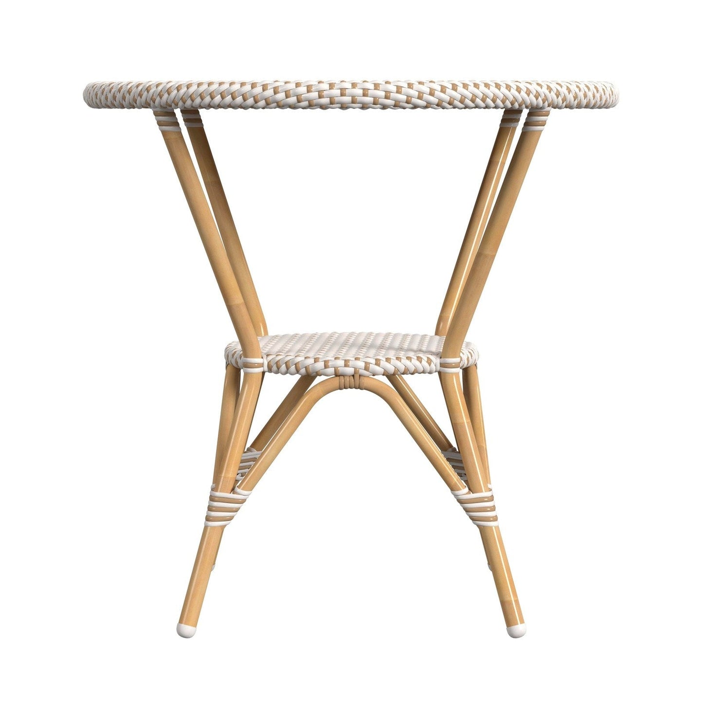 Butler Specialty Company Tobias Outdoor Rattan Round Bistro Table, Beige and White  - 5646433