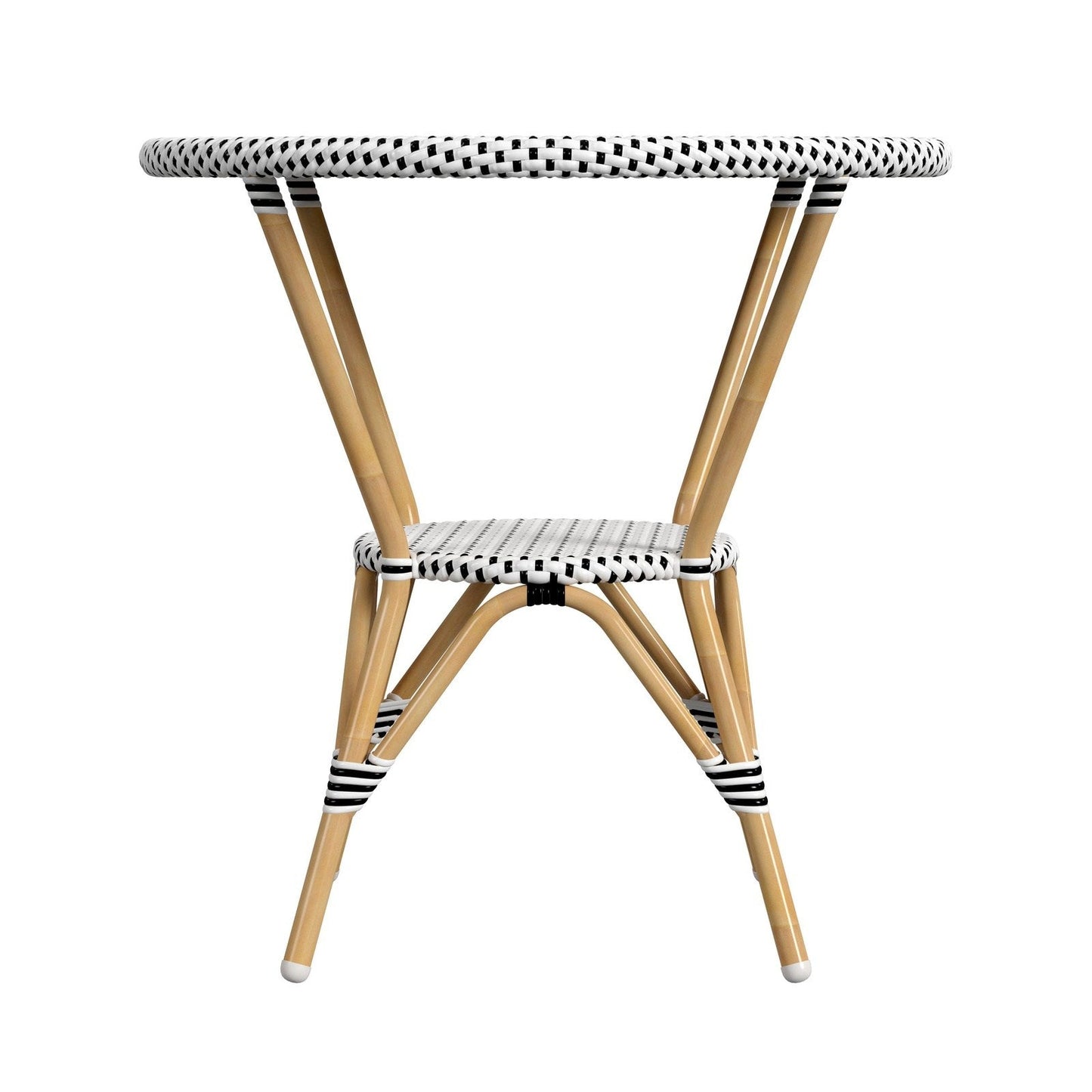 Butler Specialty Company Tobias Outdoor Rattan Round Bistro Table, Black and White  - 5646434