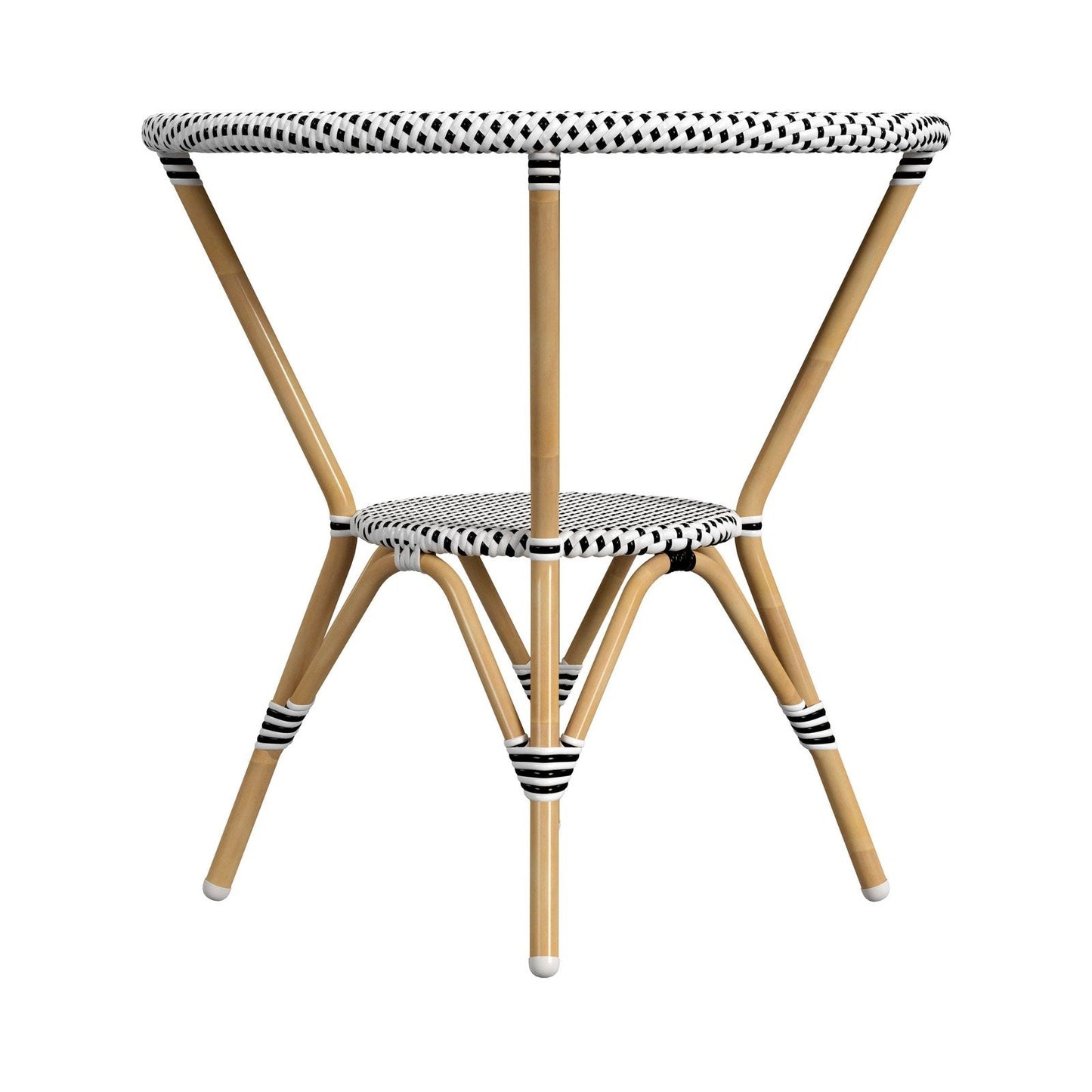 Butler Specialty Company Tobias Outdoor Rattan Round Bistro Table, Black and White  - 5646434