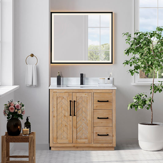 Altair Designs Anais 36" single vanity with top - 565036-LB-GW-NM