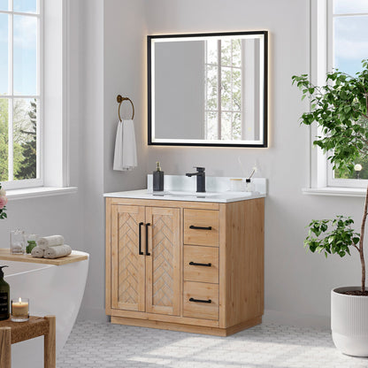 Altair Designs Anais 36" single vanity with top - 565036-LB-GW-NM