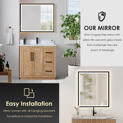 Altair Designs Anais 36" single vanity with top - 565036-LB-GW-NM