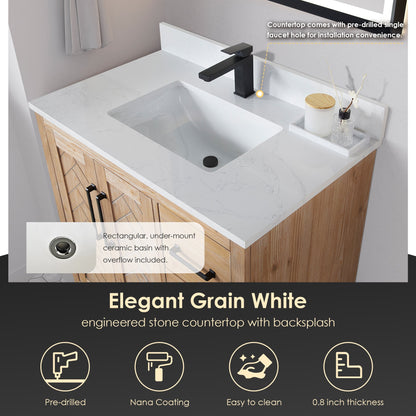Altair Designs Anais 36" single vanity with top - 565036-LB-GW-NM