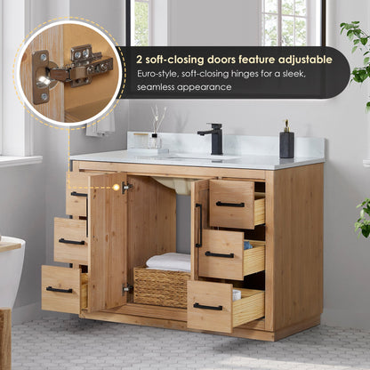 Altair Designs Anais 48" single vanity with top - 565048-LB-GW-NM