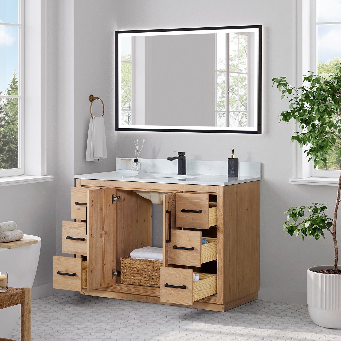 Altair Designs Anais 48" single vanity with top - 565048-LB-GW-NM