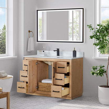 Altair Designs Anais 48" single vanity with top - 565048-LB-GW-NM