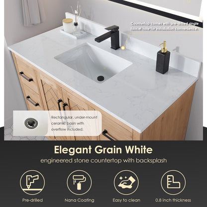 Altair Designs Anais 48" single vanity with top - 565048-LB-GW-NM