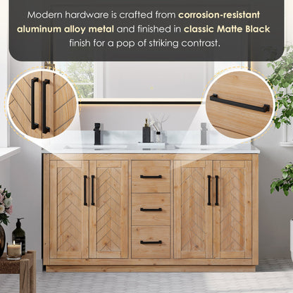 Altair Designs Anais 60" double vanity with top - 565060-LB-GW-NM