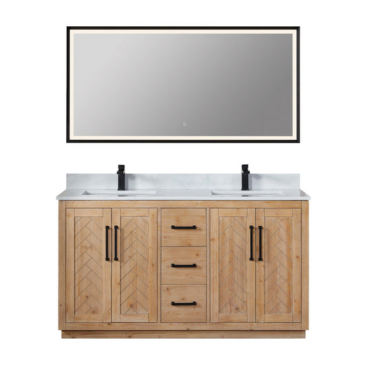 Altair Designs Anais 60" double vanity with top - 565060-LB-GW-NM