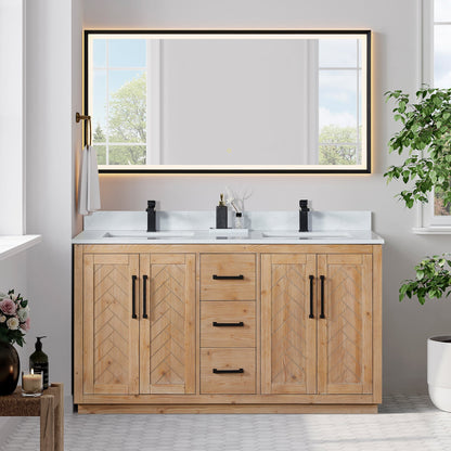 Altair Designs Anais 60" double vanity with top - 565060-LB-GW-NM